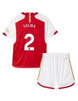 Arsenal William Saliba #2 Kotipaita Lasten 2023-24 Lyhythihainen (+ shortsit)